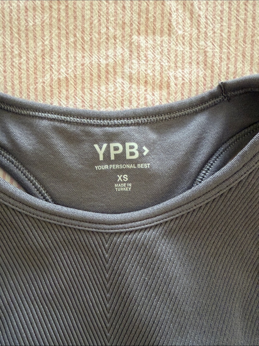 YPB Grey Ribbed Tank Top - Picture 2 of 3